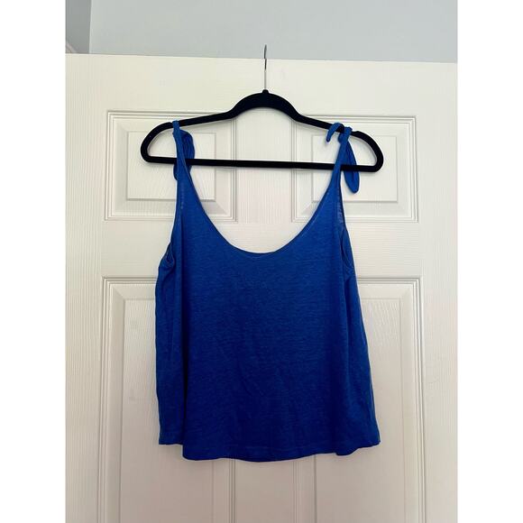 Ba&sh Boxy Short Crop Tank Top Blue Sleeveless Size 0 Designer Luxury Brand - Picture 7 of 7